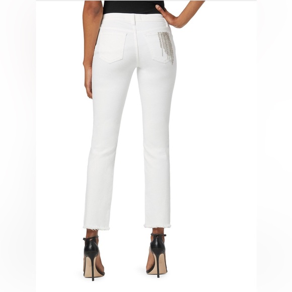NWT Stephanie Gottlieb x Joe’s The Lara Mid-Rise White Jeweled Jeans - Size 24 - Picture 4 of 8